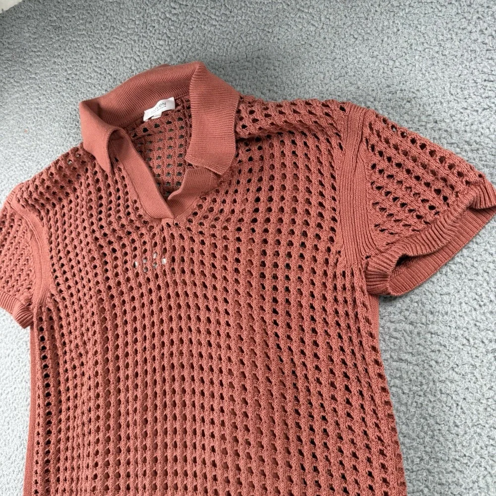 Haven Well Within Dress Womens L Midi Open Knit Cami Lined Short‎ Sleeve Resort
